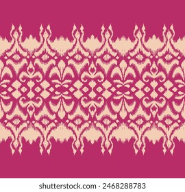 Tie dye art brush and lace. Vector Ethnic necklace. Ikat pattern. Shibori print with stripes and chevron. Ink textured japanese background. Bohemian fashion. Watercolor texture. Hand drawn, not AI
