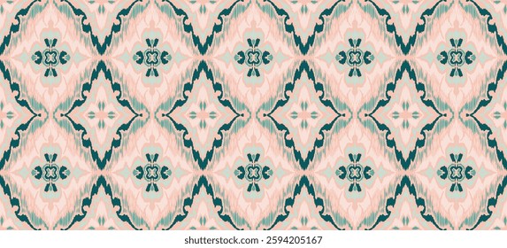Tie dye art brush and lace. Vector Ethnic necklace. Ikat pattern. Shibori print with stripes and chevron. Ink textured japanese background. Bohemian fashion. Watercolor texture. Hand drawn, not AI