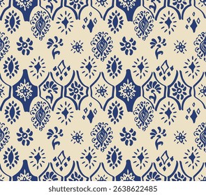 Tie dye art brush and lace. Vector Ethnic necklace. Ikat pattern. Shibori print with stripes and chevron. Ink textured japanese background. Bohemian fashion. Watercolor texture. Hand drawn, not AI