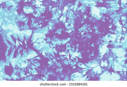 Tie dye background Geometric pattern texture Vector illustration Shibori Abstract batik brush seamless and repeat pattern design White, blue, purple, hologram, trending colors Paint splatter