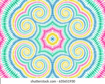 Tie dye background. Hippie style. Watercolor effect vector. Boho textile. Rainbow tie dye. Shibori. Editable vector made with clipping mask. Batik effect. Trendy wallpaper.