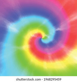 Tie dye background rainbow color swirl. colorful abstract pattern design vector