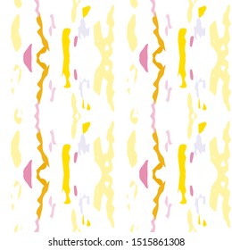 Tie Dye, Batik. Hand Drawn, Paint Texture Ornament. Traditional Surface. Endless Repeat Painting.  Sepia Yellow Ethnic Folklore Geo Cloth.  Medallion Organic Tie dye Surface.