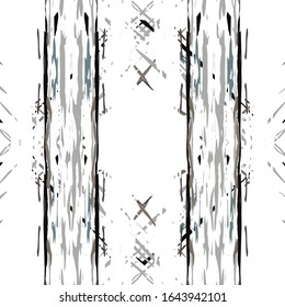 Tie Dye, Batik. Hand Drawn, Paint Texture Seamless Pattern.  Ethnic Surface. Hand Drawn Painted. Black Gray Geo Summer Native Woven.  Natural Organic Tie dye Pattern.