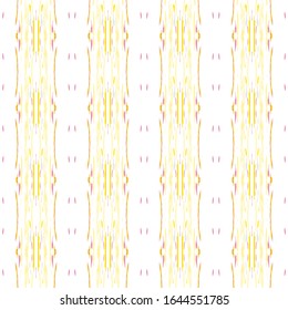 Tie Dye, Batik. Hand Drawn, Paint Texture Seamless Pattern.  Ethnic Surface. Hand Drawn Painted. Sepia Yellow Vintage Summer Modern Carpet.  Watercolor Geometry Paint Tile.