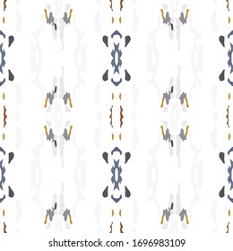 Tie Dye, Batik. Hand Drawn, Paint Texture Ornament. Traditional Surface. Endless Repeat Painting.  Gray Yellow Geo Old Vintage Carpet.  Woven Geometrical Shibori Design.