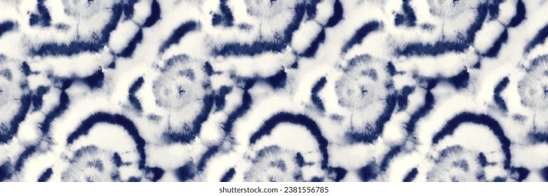 Tie Dye Batik Vector. Round Circle Blur. Seamless Shibori Circle. Indigo Fabric. Blue Vector Pattern. Psychedelic Blue Repeat. Swirl Dyed Tie Dye. Round Dyed Pattern. Dirty Stripe Repeat.