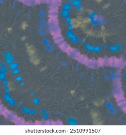 Tinta Tie Dye Boho. Padrão de impressão verde. Neon Dyed Print. Padrão de espiral antigo do vetor. Aquarela com Curva Azul. Tiedye Escuro Sem Costura. Círculo Preto em Espiral. "Circle Tie Dye Batik" . Círculo de espiral de corante.
