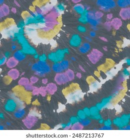 Tie Dye Boho Print. Black Swirl Watercolor. Vector Old Brush Background. Spiral Green Circle. Neon Dark Print. Circle Tie Dye Stripe. Seamless Dyed Pastel. Tie Dye Curve Circle. Blue Paint Tye Die.