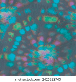 Tie Dye Boho Print. Neon Dyed Print. Vector Old Round Background. Seamless Dark Fabric. Spiral Black Circle. Circle Tie Dye Stripe. Tie Dye Curve Circle. Blue Paint Texture. Green Swirl Background.