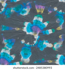 Tie Dye Brush Print. Black Vector Texture. Abstract Dark Grunge. Tie Dye Curve Circle. Circle Tie Dye Batik. Blue Swirl Watercolour. Paint Old Swirl Background. Spiral Green Circle. Blue Dyed Print.