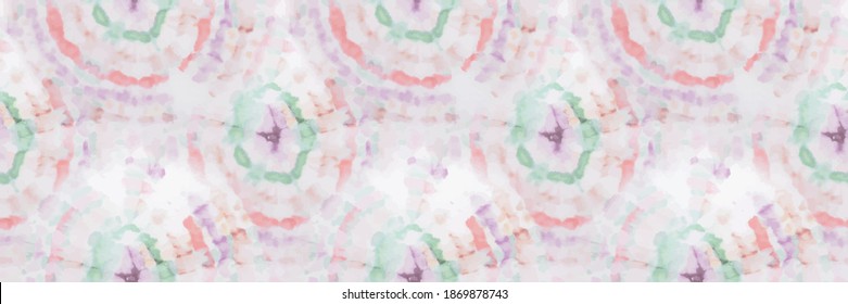 Spiral Tie Dye Swirl Design. Traditionelle Circle Swirled Tie Dye, Vektorgrafik. Mehrfach-Wiederholen-Regenbogen-Muster. Hippie Circle Batik. Multi-Swirl Aquarellfarben nahtlose Neon Hippie-Vektormuster