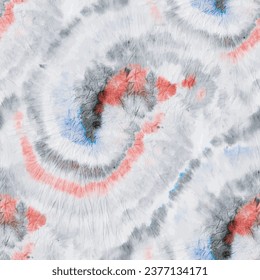 Tie Dye Circle Swirl. Vector Dyed Batik. Grey Pastel Swirl. Blue Spiral Dirty Tie Dye. Pastel Dye Background White Vector Culture. Grey Swirl Background. Japanese Repeat Pattern. Pink Seamless Print.