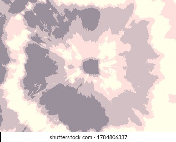 Tie Dye Circle Vector. Beautiful Artistic Bohemian Pattern. Psychedelic Watercolor Art. Creamy Vector Print. Natural Spiral Effect. Magic Acrylic Bohemian Texture. Pastel Ink Fabric.