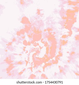 Tie Dye Circle Vector. Hypnotic Spiral. Light Pink Background. Bohemian Shibori Texture. Orchid Smoke Flower. Watercolor Brush. Rose Psychedelic Swirl. Rose Quartz Artistic Design.