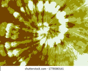 Tie Dye Circle Vector. Magic Fashion Bohemian Painting. Psychedelic Watercolor Art. Grassy Vector Effect. Floral Hand Drawn Fashion. Organic Artistic Bohemian Texture. Green Ink Texture.