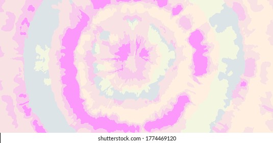 Tie Dye Circle Vector. Organic Watercolor Bohemian Pattern. Hypnotic Ink Textured Print. Pink Vector Fabric. Floral Spiral Texture. Rose Ink Fashion. Trendy Hand Drawn Bohemian Painting.