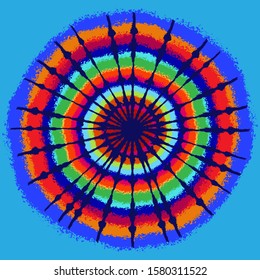Tie dye design element on blue background