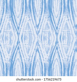 Tie Färbung geoetrische Textur nahtlose Vektormuster. Handgemalt blauer Shibori-Druck. Ink indigo strukturierter japanischer Hintergrund. Moderne Batik-Tapete. Aquarellfarbener Hintergrund für Stoff