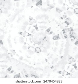 Tie Dye Grey Vektorgrafik. Grauer nahtloser Wirbel. Pinsel Helle Textur. Endlose Vektorgrafik Textur. Graue Drallbürste. Spiral Soft Print. Glänzender Krawattenfarbstoff. In: Spiral Art Natur. Helles rundes Ornament. Vektorgrafik Soft BG