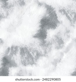 Vector Tie Dye Grey. Patrón brillante pálido. Impresión suave en espiral. Textura Abstractas Circle. Tinte de corbata blanco. Remolino Remolino Acuarela. Redondo gris sin costuras. Luz gris. Naturaleza de arte espiral. Vector tipo frío