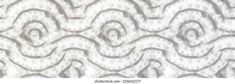 Tie Dye Gray Vector. White Spiral Swirl. Gray Spiral Dirty Vector. Shiny Pastel Pattern. Dirty Round Watercolor. Vector Soft Print. Tie Dye Circle Texture. Spiral Cool Art. Gray Swirl Seamless Print.