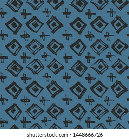 Tie Dye Japanese Geometric Simple Seamless Pattern. Scribble Cartoon Doodle Craft Texture. Geo Wabi Sabi Patchwork Kimono Print. Boho Tie Dye Wash Batik. Scribble Craft Doodle Seamless Collage