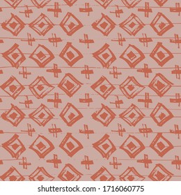 Tie Dye Japanese Geometric Simple Seamless Pattern. Boho Tie Dye Asian Batik. Geo Wabi Sabi Bohemian Kimono Print. Scribble Cartoon Doodle Craft Texture. Scribble Craft Doodle Seamless Collage