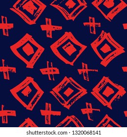 Tie Dye Japanese Geometric Winter Seamless Pattern. Geo Wabi Sabi Traditional Kimono Print. Boho Tie Dye Folk Batik. Scribble Cartoon Doodle Craft Texture. Scribble Craft Doodle Seamless Collage