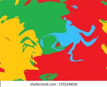 Patrón líquido tinte. Fondo colorido de arte líquido abstracto. Rojo, azul, verde y amarillo. Vector EPS 10.