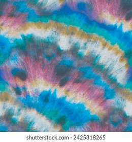 Impresión con marca de tinta. Splash Tie Dye Batik. Marca azul chapoteo. Estampado de neón oscuro. Acuarela curva negra. Patrón de pintura antigua vectorial. Pintura verde Shibori. Marca de tintado de corbata. Pastel teñido sin costuras.