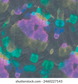 Tie Dye Paint Print. Black Mark Background. Mark Tie Dye Stripe. Seamless Dark Circle. Paint Old Spot Pattern. Tie Dye Spot Spatter. Blue Vector Tye Die. Blue Dyed Print. Splash Green Splash.