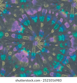 Tie Dye Paint Vector. Black Curve Watercolour. Tie Dye Swirl Circle. Blue Print Tye Die. Circle Tie Dye Batik. Paint Old Boho Pattern. Abstract Dark Fabric. Spiral Green Circle. Neon Dyed Print.