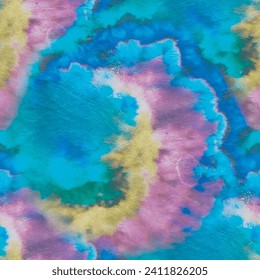 Tie Dye Paint Vector. Seamless Dark Circle. Paint Old Shirt Pattern. Neon Dyed Print. Green Print Texture. Circle Tie Dye Stripe. Spiral Black Circle. Blue Curve Watercolor. Tie Dye Swirl Circle.