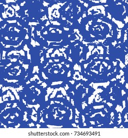 Tie dye pattern. Japanese print. Batik texture vector seamless motif. Indonesian design. Organic clothing. Shibori swimwear background. Old bed linen. China cotton rapport. Silk geometric painting.
