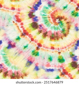 Tie Dye Rainbow Heart. Swirl Pattern. Seamless Tie Dye. Blue Tie Dye. Tshirt Rainbow Pattern. 1960 Bright Repeat. Psychedelic Vector Background. Spiral Tiedye Peace. Green Color Swirl Background.