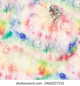 Tie Dye Rainbow Shirt. Seamless Vector Background. Spiral Rainbow Print. Swirl Repeat. 1970s Tiedye Pattern. 1960 Bright Repeat. Unicorn Swirl Pattern. Pink Tie Dye. Seamless Tie Dye.