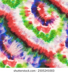Tie Dye Rainbow Shirt. Swirl Pattern. Circle Rainbow Pattern. 1960 Bright Texture. Seamless Tie Dye. Pink Tie Dye. Gradient Spiral Background. Pink Color Swirl Background. Vector Tiedye Print.