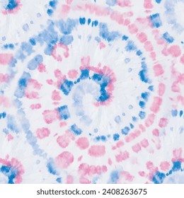 Tie Dye Round Shirt. Blue Swirl Background. Pink Seamless Print. Brush Vector Mandala. Spiral Retro Tie Dye. Round Blue Print. Seamless Grunge Texture. Tie Dye Spiral Swirl. Spiral Dyed Background.