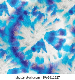 Tie Dye Round Vector. Blue Seamless Circle Swirl. Vector Tie Dye Print. Blue Color Fabric Tie Dye. Circle White Tie Dye. Dirty Dyed Stripe Texture. Blue Swirl Tye Die Background. Swirl Dyed Background