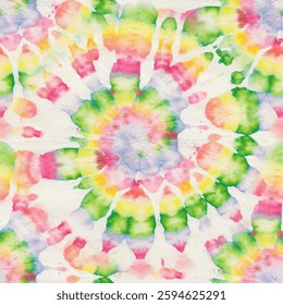 Tie Dye Seamless Heart. Circle Rainbow Pattern. Spiral Tiedye Print. Rainbow Tie Dye. Swirl Repeat. Red Tie Dye. Unicorn Swirl Background. Psychedelic Vector Pattern. 1960 Bright Repeat.