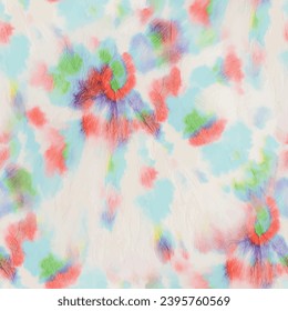 Tie Dye Seamless Paint. 1960 Bright Tie Die. Seamless Tie Dye. Blue Color Swirl Background. Swirl Pattern. Seamless Vector Watercolor. Red Tie Dye. Spiral Tiedye Print. 1970s Rainbow Pattern.