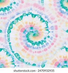 Tie Dye Seamless Paint. 1960 Bright Texture. Multi Color Swirl Pattern. Red Tie Dye. Seamless Tie Dye. Circle Rainbow Pattern. Vector Tiedye Batik. Gradient Spiral Background. Swirl Repeat.