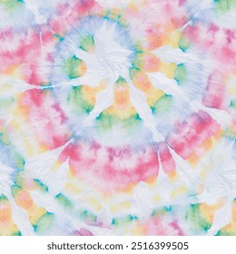 Tie Dye Seamless Paint. Fabric Rainbow Pattern. Swirl Tie Dye. Red Tie Dye. Abstract Vector Pattern. 1960 Bright Repeat. Seamless Tie Dye. Blue Color Swirl Background. Spiral Tiedye Print.