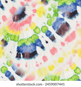 Tie Dye Seamless Paint. Swirl Repeat. Psychedelic Spiral Background. Tshirt Rainbow Pattern. Pink Tie Dye. 1960 Bright Tie Die. Vector Tiedye Print. Rainbow Tie Dye. Blue Color Swirl Background.