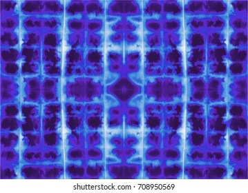 Tie dye seamless pattern. Hand drawn shibori print. Ink textured japanese background. Modern batik wallpaper tile. Watercolor endless backdrop.
