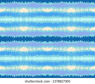 Tie dye seamless pattern. Striped towel. Hand drawn shibori print. Ink textured japanese background. Modern batik wallpaper tile. Watercolor endless backdrop