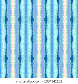 Tie dye seamless pattern. Striped towel. Hand drawn shibori print. Ink textured japanese background. Modern batik wallpaper tile. Watercolor endless backdrop