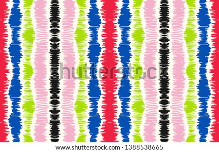 Tie dye seamless pattern. Striped towel. Hand drawn shibori print. Ink textured japanese background. Modern batik wallpaper tile. Watercolor endless backdrop