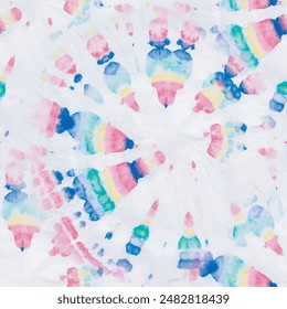 Tie Dye Seamless Round. 1960 Bright Texture. Seamless Tie Dye. Blue Tie Dye. Psychedelic Vector Watercolor. Fabric Rainbow Pattern. Spiral Tiedye Peace. Pink Color Swirl Background. Swirl Repeat.